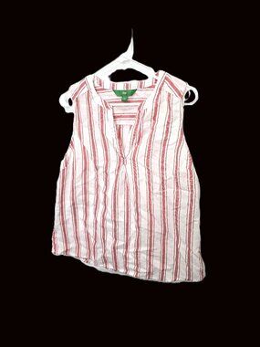 Dip Red and White Blouse Size Large Sleeveless